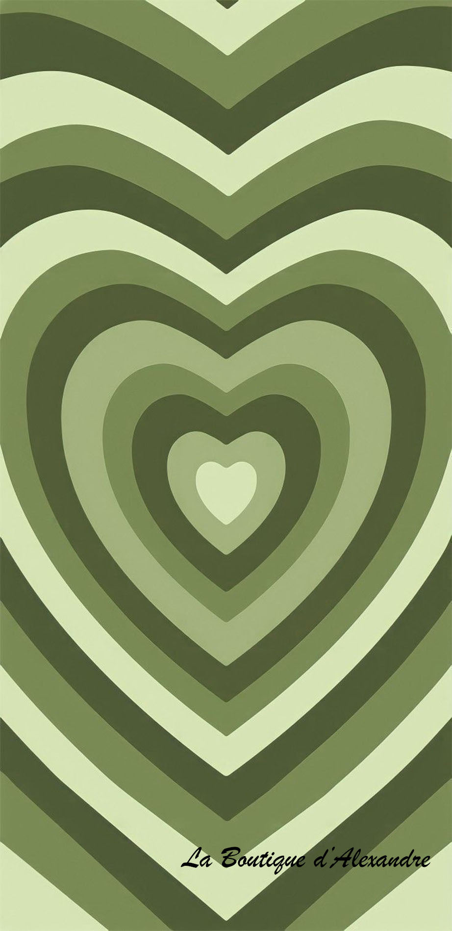 Coeur sur fond vert