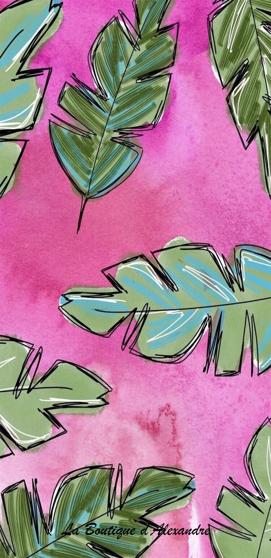 Feuillages Rose/Vert