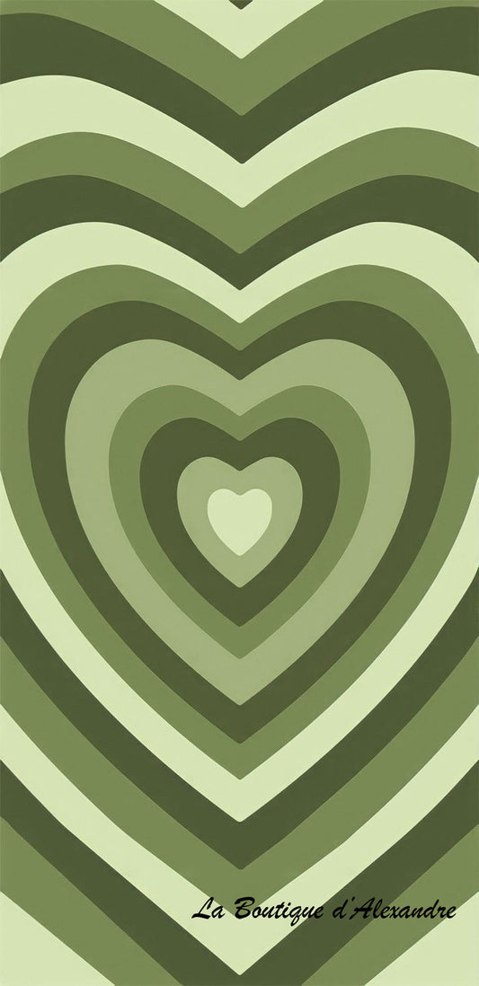 Coeur sur fond vert