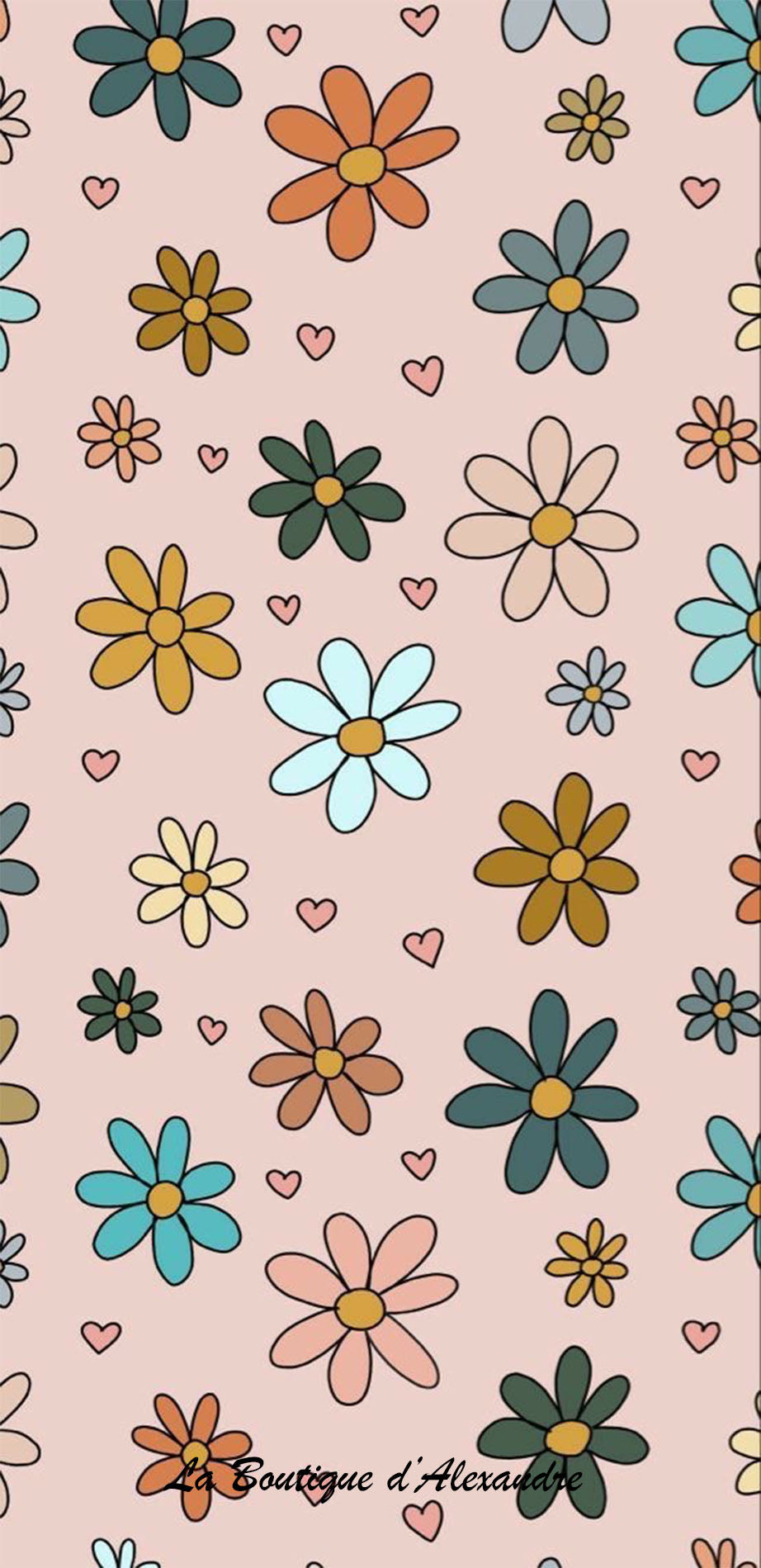 Fleur sur fond rose