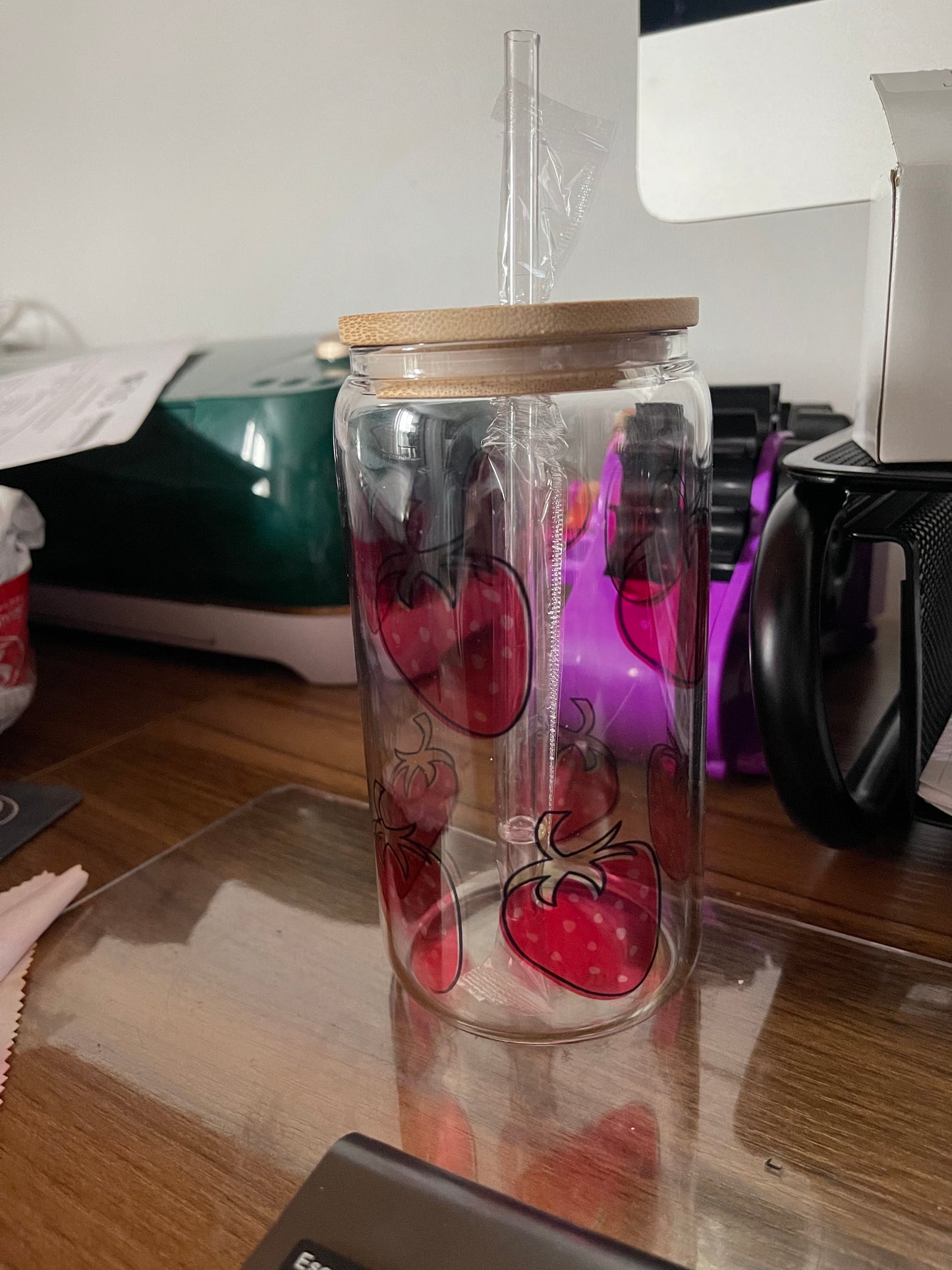 Verre avec Fraises